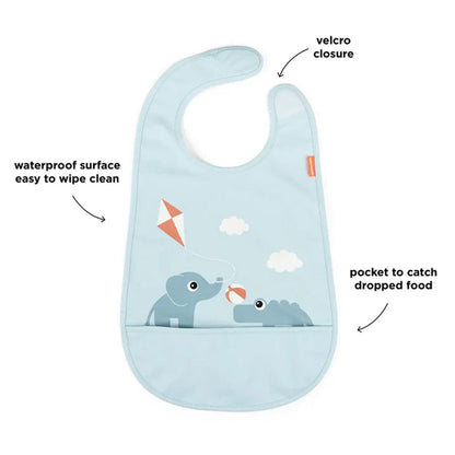 Babero con Velcro Playground - Azul