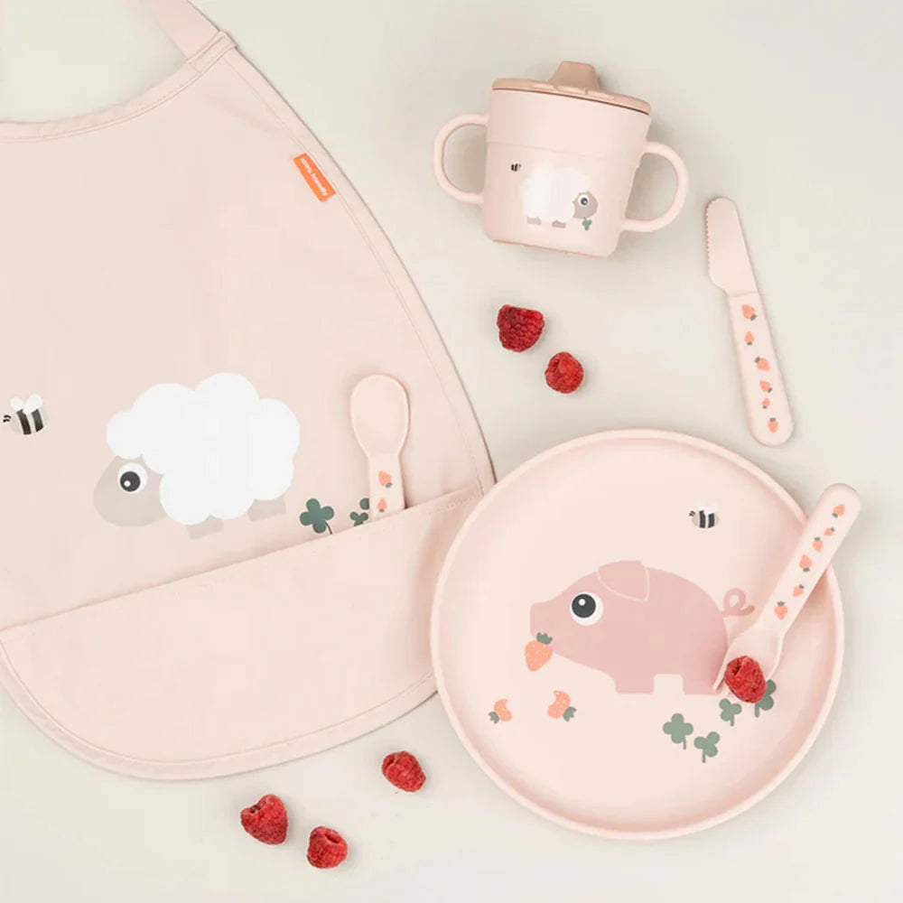 Babero con Elástico Tiny Farm - Rosa | Done by deer