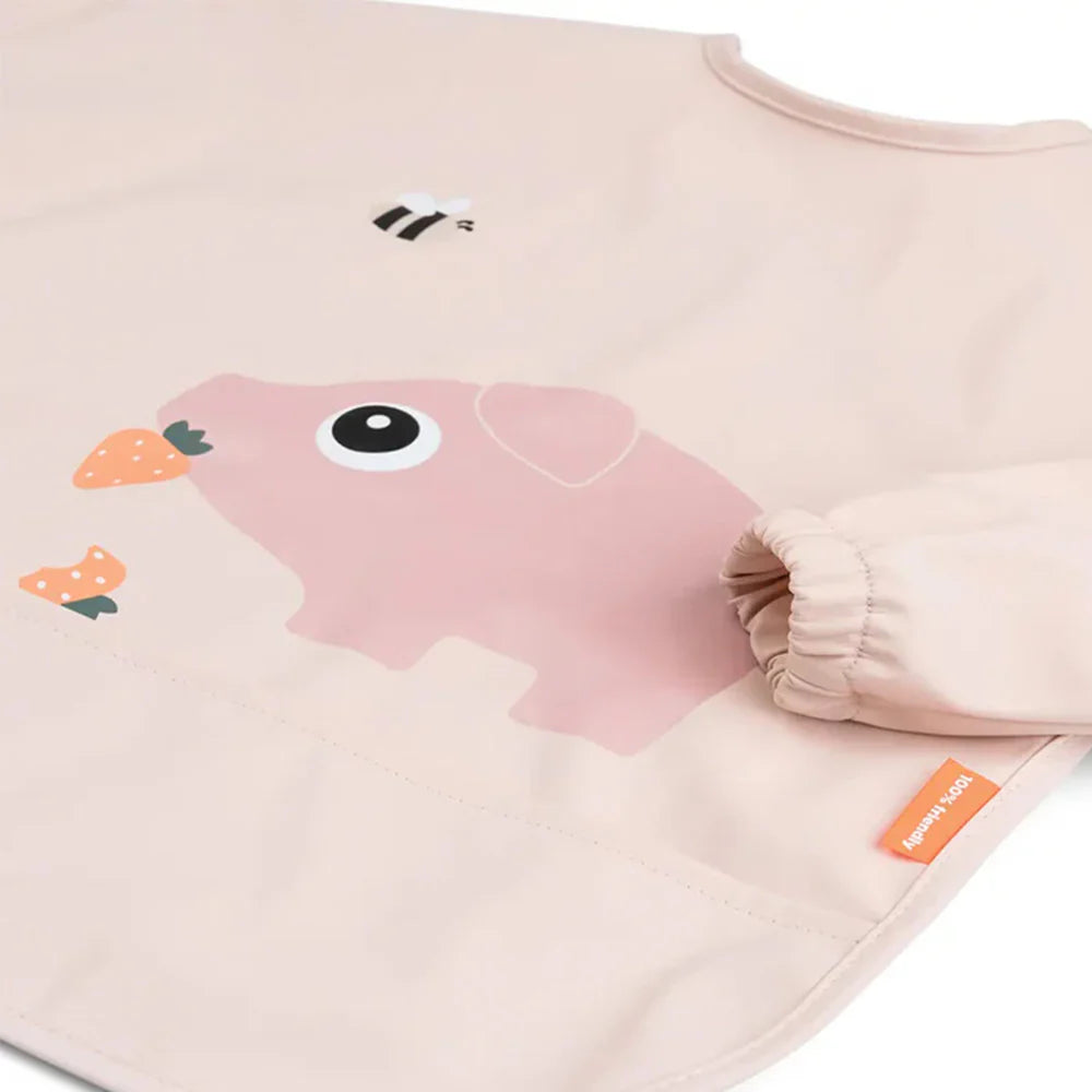 Babero Grande con Mangas y Bolsillo - Tiny Farm - Rosa | Done by deer