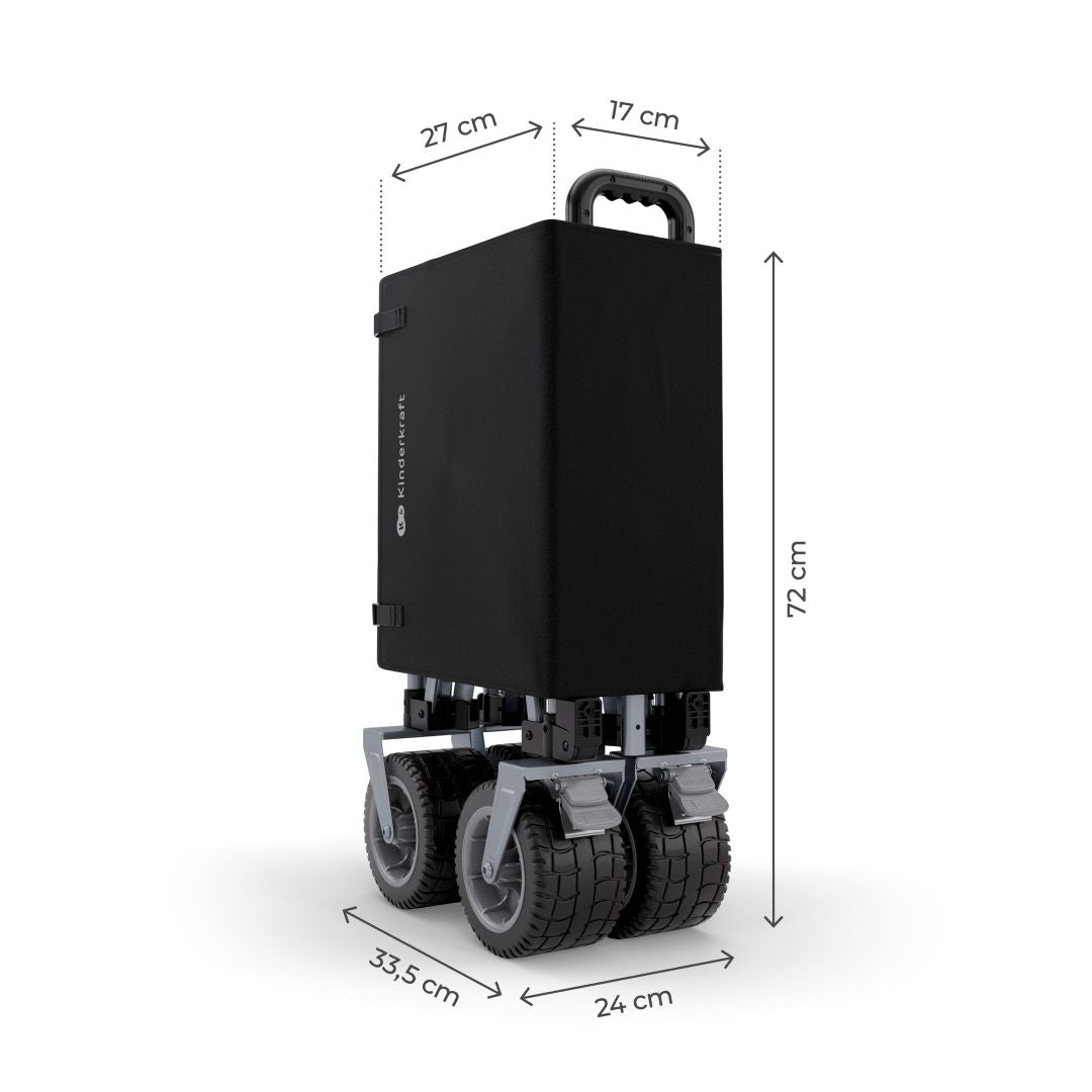 Carrito de transporte plegable Rollster - Black | Kinderkraft