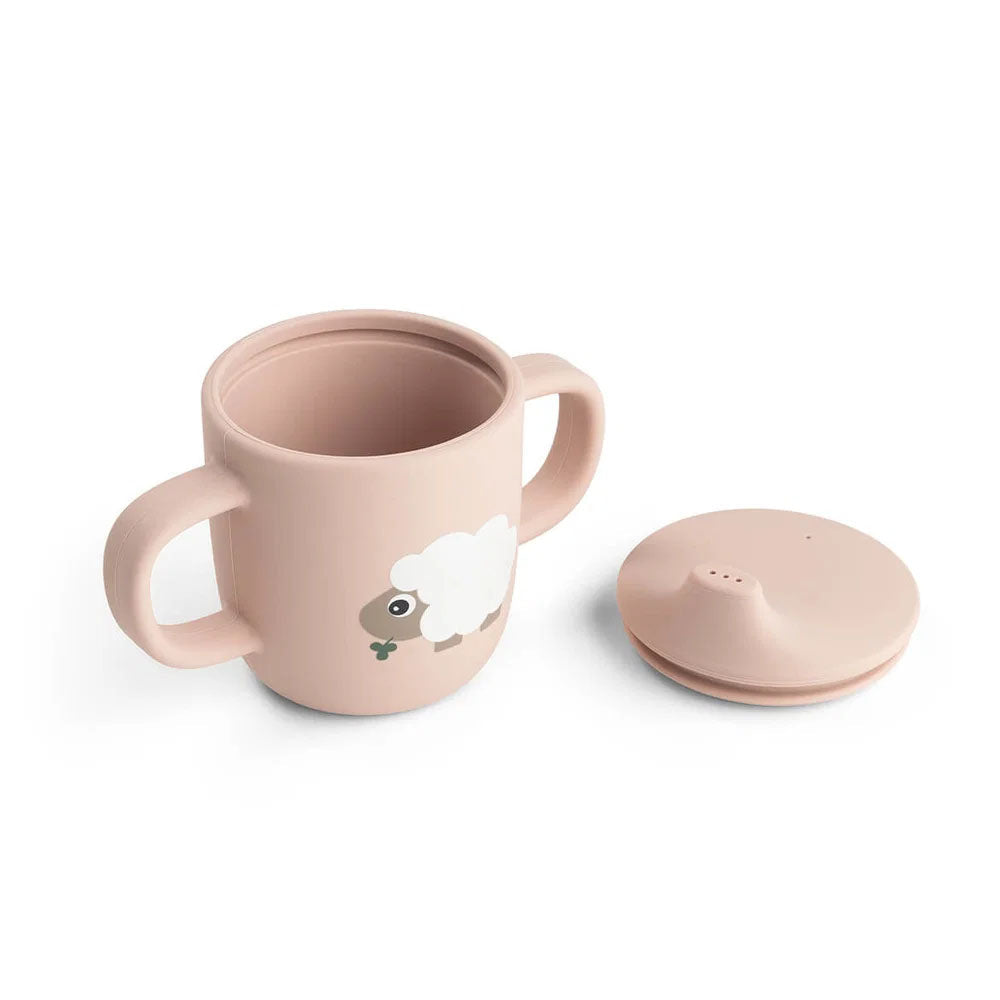 Vaso con Boquilla de Silicona de 2 Asas Tiny Farm - Rosa