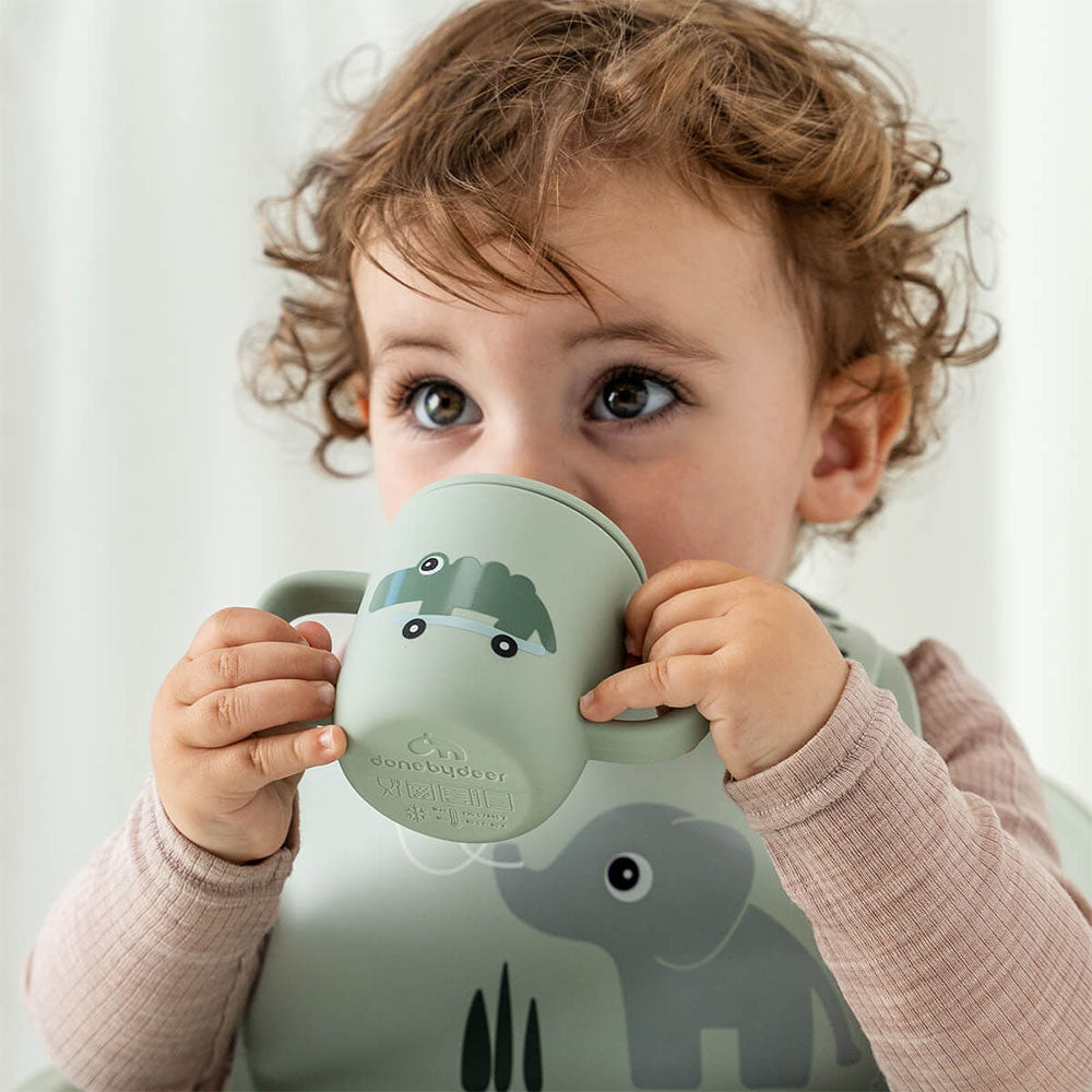 Vaso con Boquilla de Silicona de 2 Asas Playground - Verde