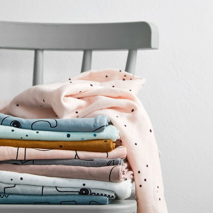 Set 2 Mantas Muselina Grande - Dreamy Dots - Negro con Blanco | Done by deer