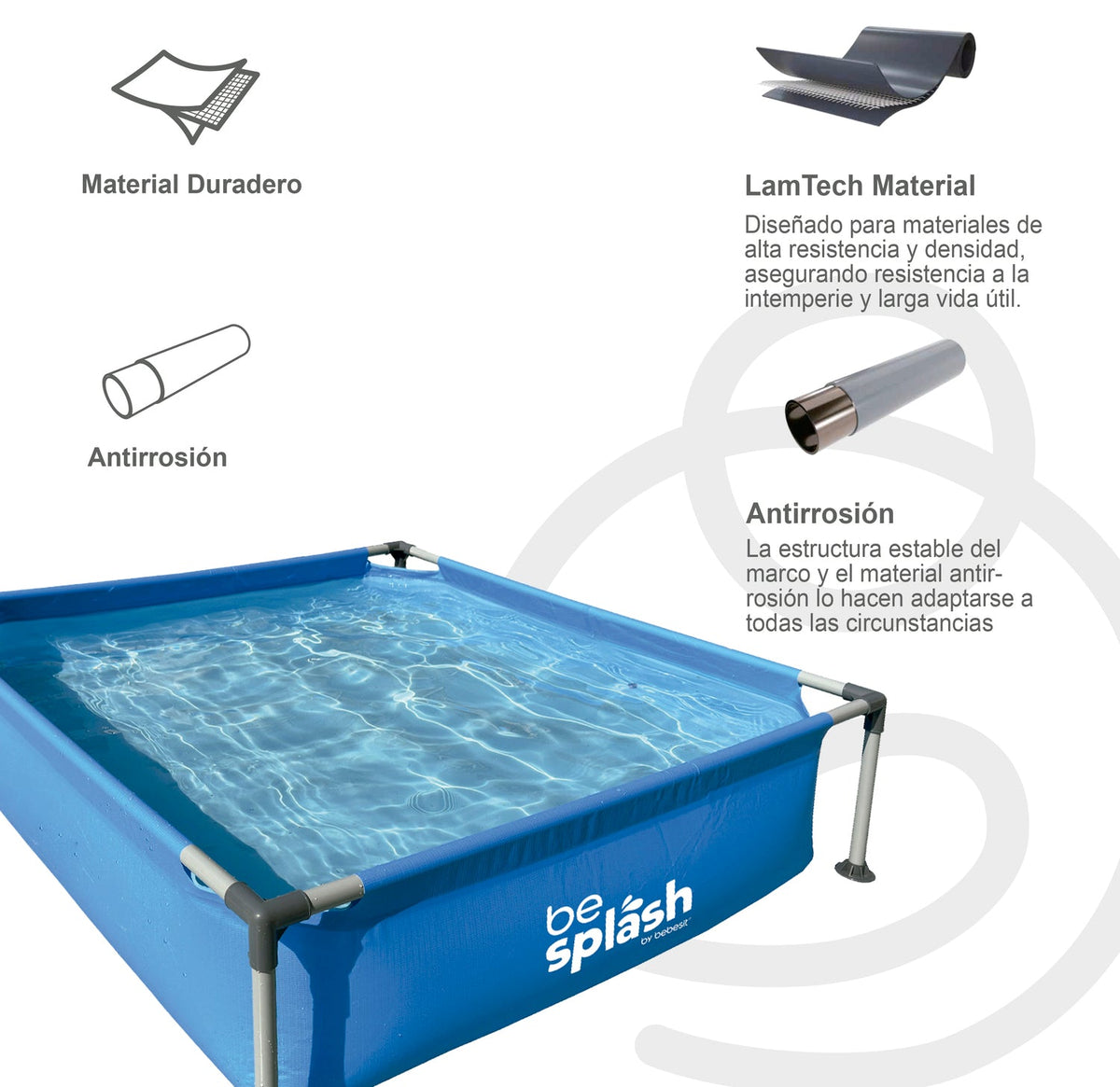 Piscina Estructural Cuadrada BeSplash | Bebesit