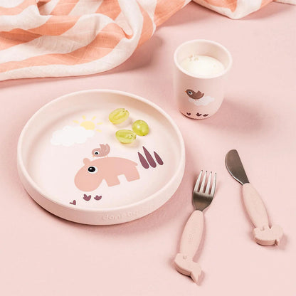 Plato de Silicona Stick & Stay Playground - Rosa
