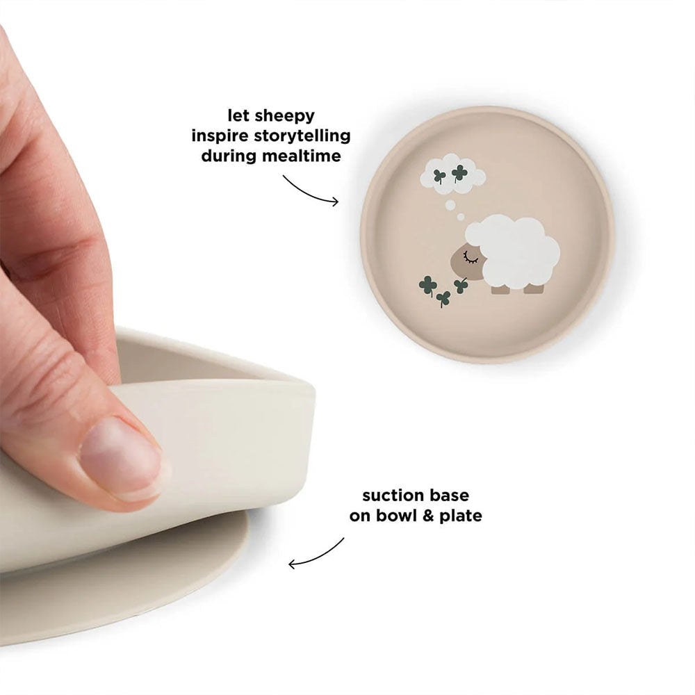 Plato de Silicona Stick & Stay Tiny Farm - Arena