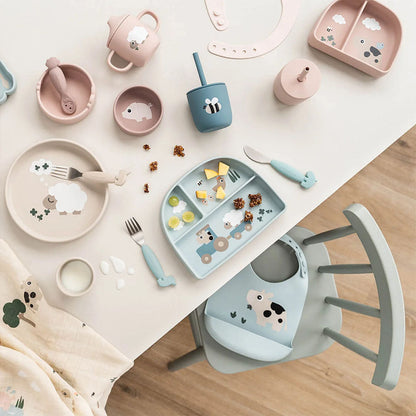 Plato de Silicona Stick & Stay Tiny Farm - Arena