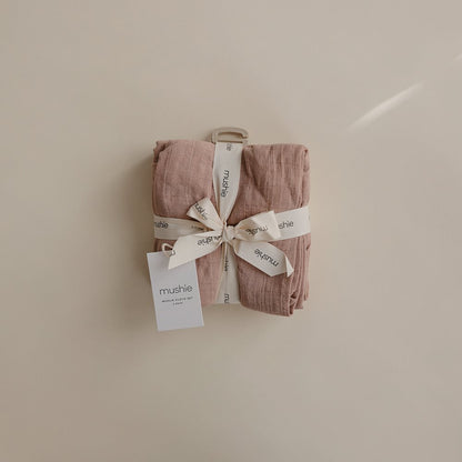 Pack de 3 Paños de Muselina de Algodón Orgánico - Natural Beige | Mushie