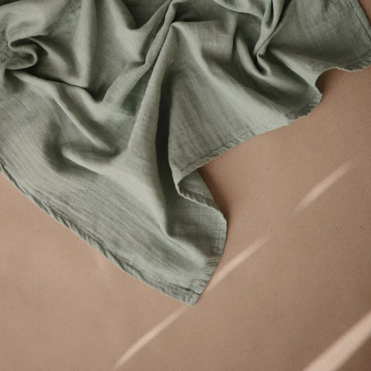Pack of 3 Organic Cotton Muslin Cloths - Roman Green 