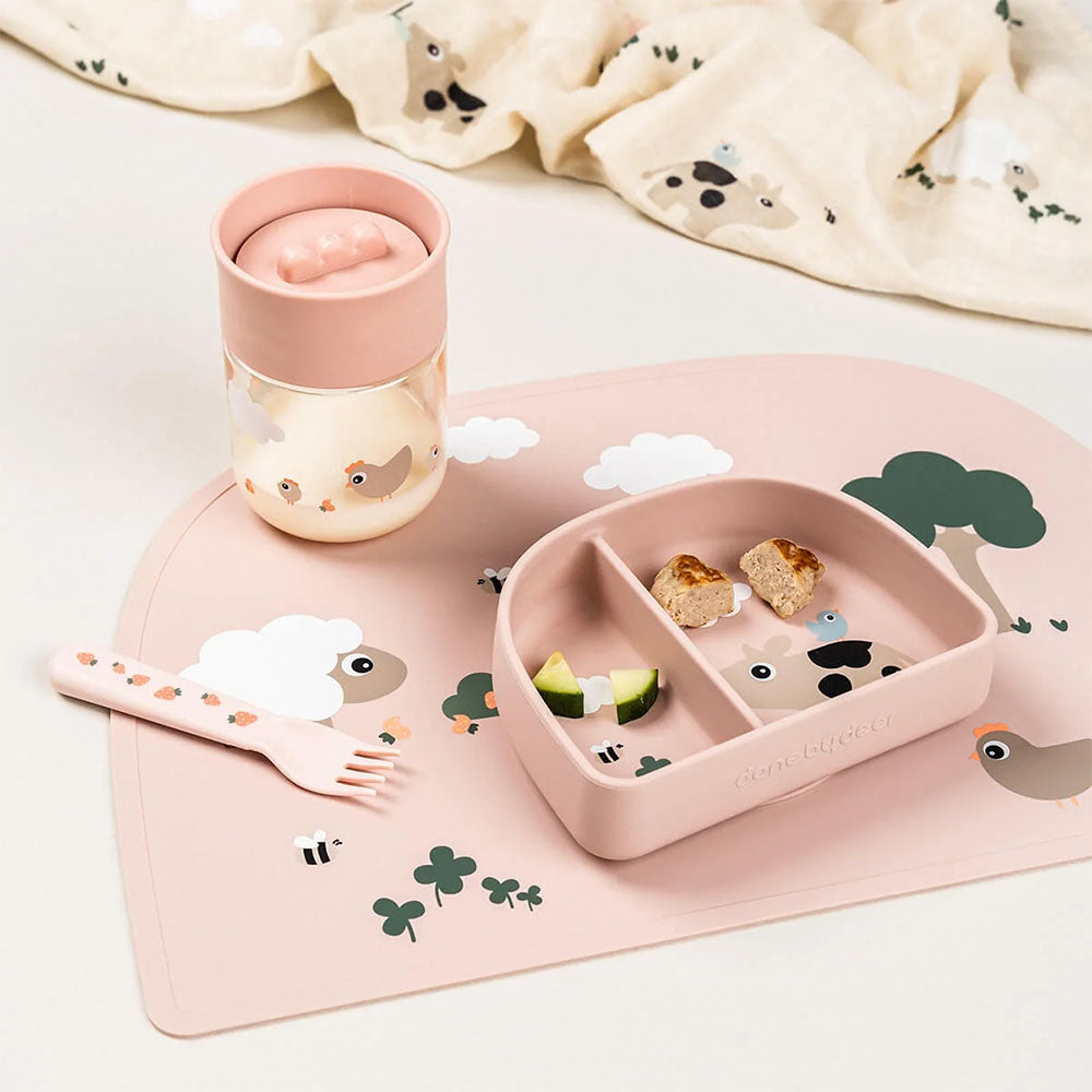 Bowl con Compartimentos Stick & Stay Tiny Farm - Rosa