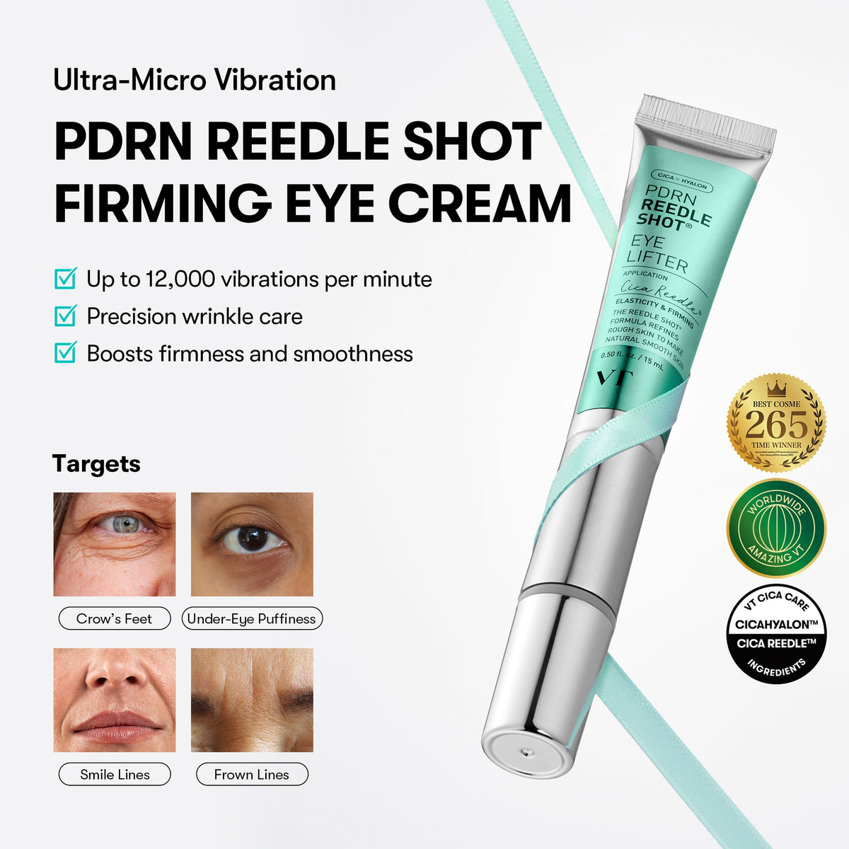 VT Cosmetics PDRN Reedle Shot Firming Eye Cream 15ml