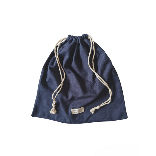 Bolsa Multifuncional de Lino - Azul Marino | Baby Mattress