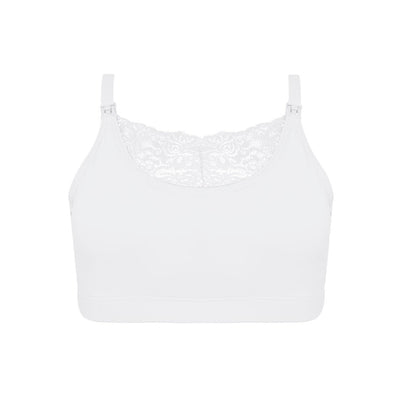 Semi Lace Nursing and Pregnancy Bra - White