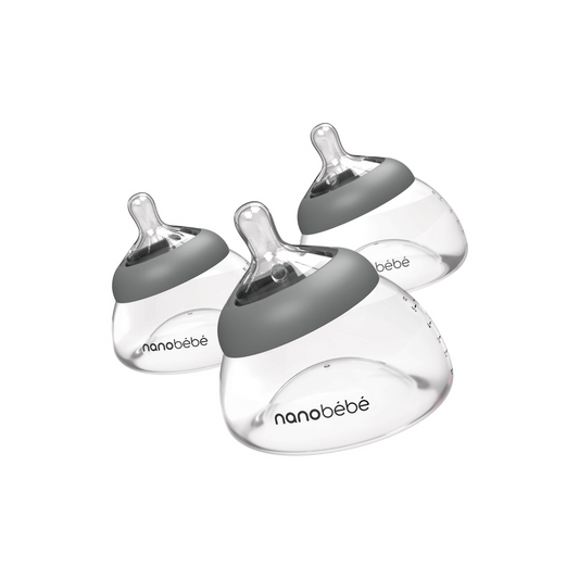 Pack 3 Mamaderas de Lactancia - 150 ml - Gris | Nanobebé