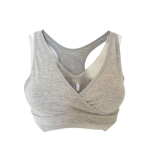 Cotton Nursing Sleep Bra - Grey
