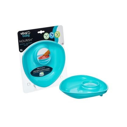 Plato con Base de Succión Súper Fuerte - Turquesa | Vital Baby