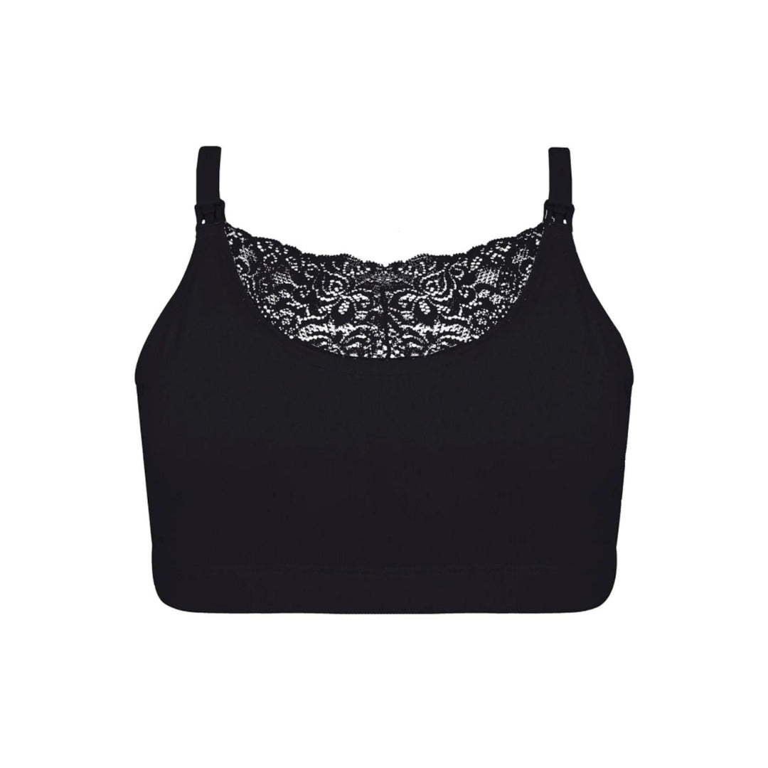 Semi Lace Nursing and Pregnancy Bra - Black