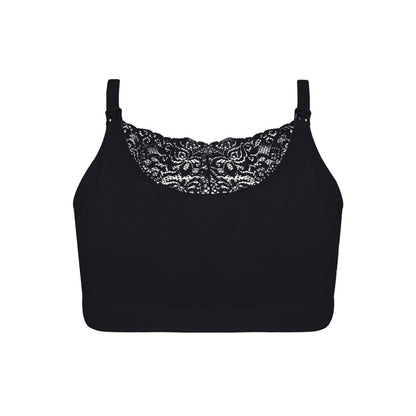 Semi Lace Nursing and Pregnancy Bra - Black