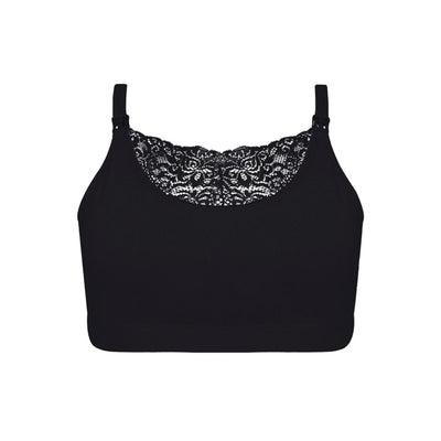 Semi Lace Nursing and Pregnancy Bra - Black