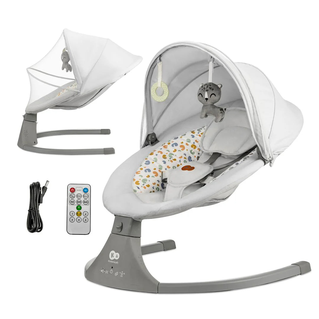 Silla Mecedora / Hamaca Eléctrica Lumi 2 - Gris Claro | Kinderkraft