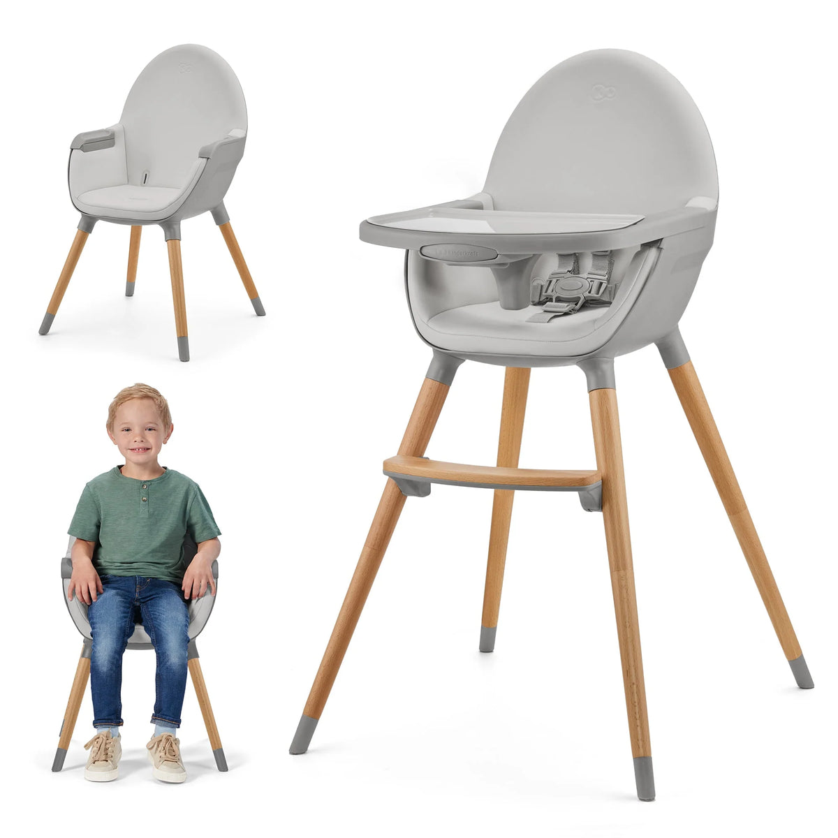 Silla de Comer Fini 2 - Gris | Kinderkraft