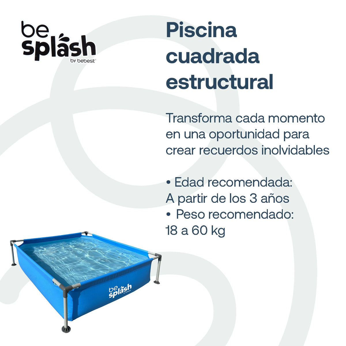 Piscina Estructural Cuadrada BeSplash | Bebesit