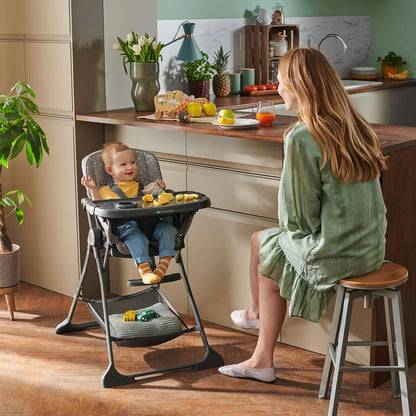Silla de Comer Plegable Foldee - Gris | Kinderkraft