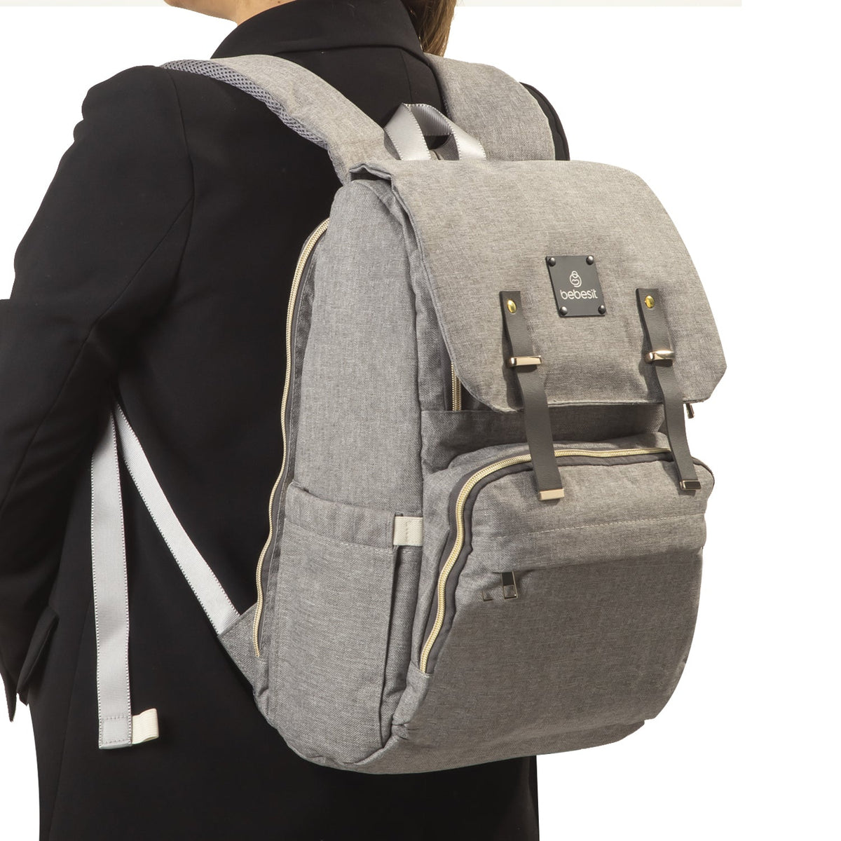 Mochila Pañalera - Gris | Bebesit