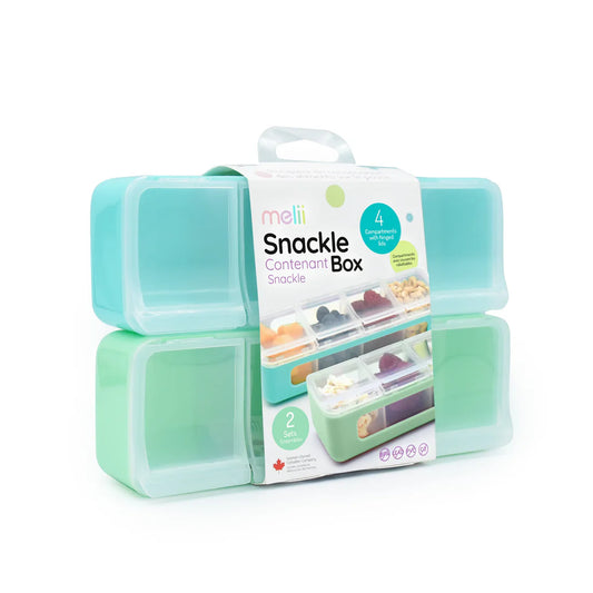 Pack de 2 Contenedores de 4 compartimientos - Azul y Menta | Melii