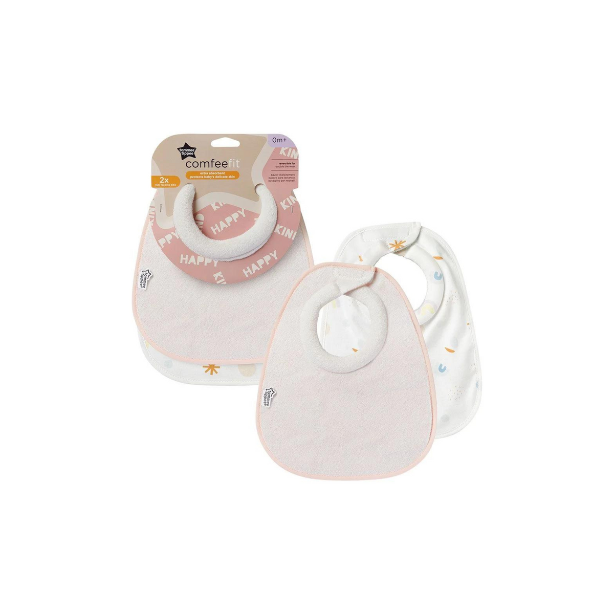 Set de 2 Baberos Absorbentes Reversibles - Rosado | Tommee Tippee