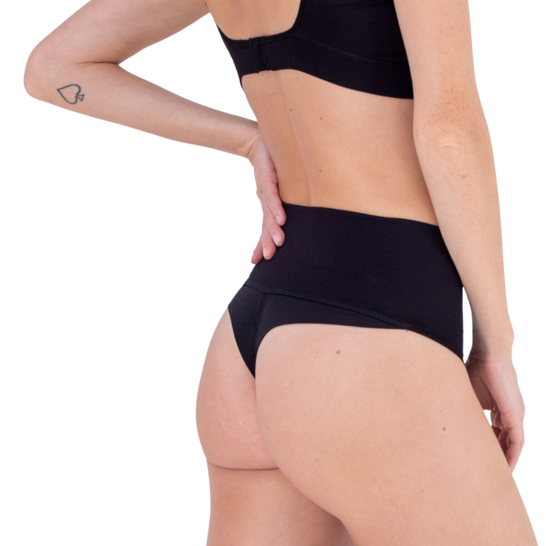Colaless Post Parto Cintura Alta con Refuerzo en el Abdomen sin Costura - Negro | 2Rios