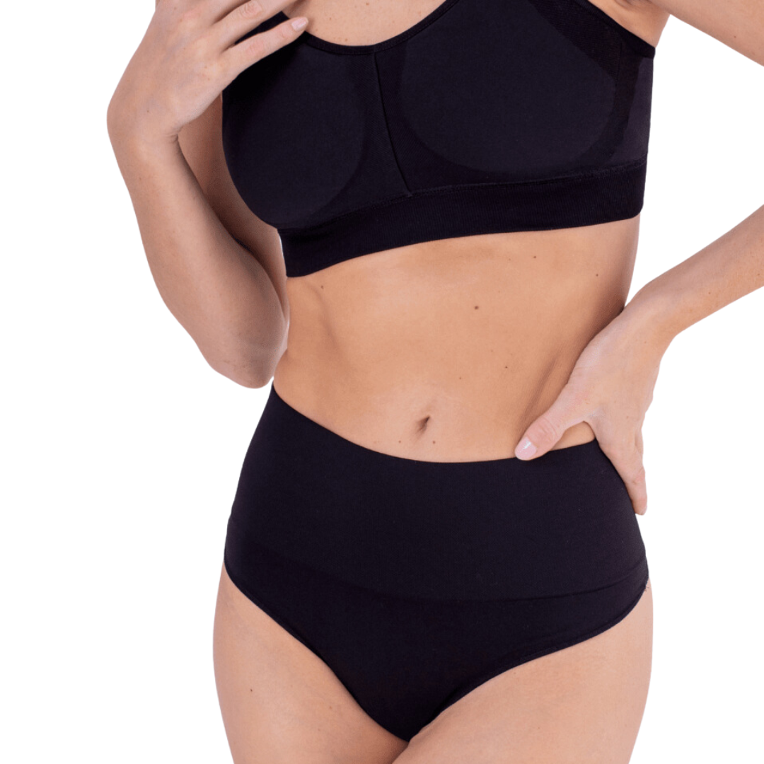 Colaless Post Parto Cintura Alta con Refuerzo en el Abdomen sin Costura - Negro | 2Rios