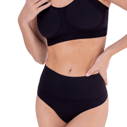 Colaless Post Parto Cintura Alta con Refuerzo en el Abdomen sin Costura - Negro | 2Rios