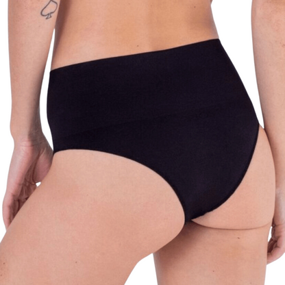 Calzón Post Parto Cintura Alta con Refuerzo en el Abdomen sin Costura - Negro | 2Rios