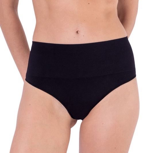 Calzón Post Parto Cintura Alta con Refuerzo en el Abdomen sin Costura - Negro | 2Rios