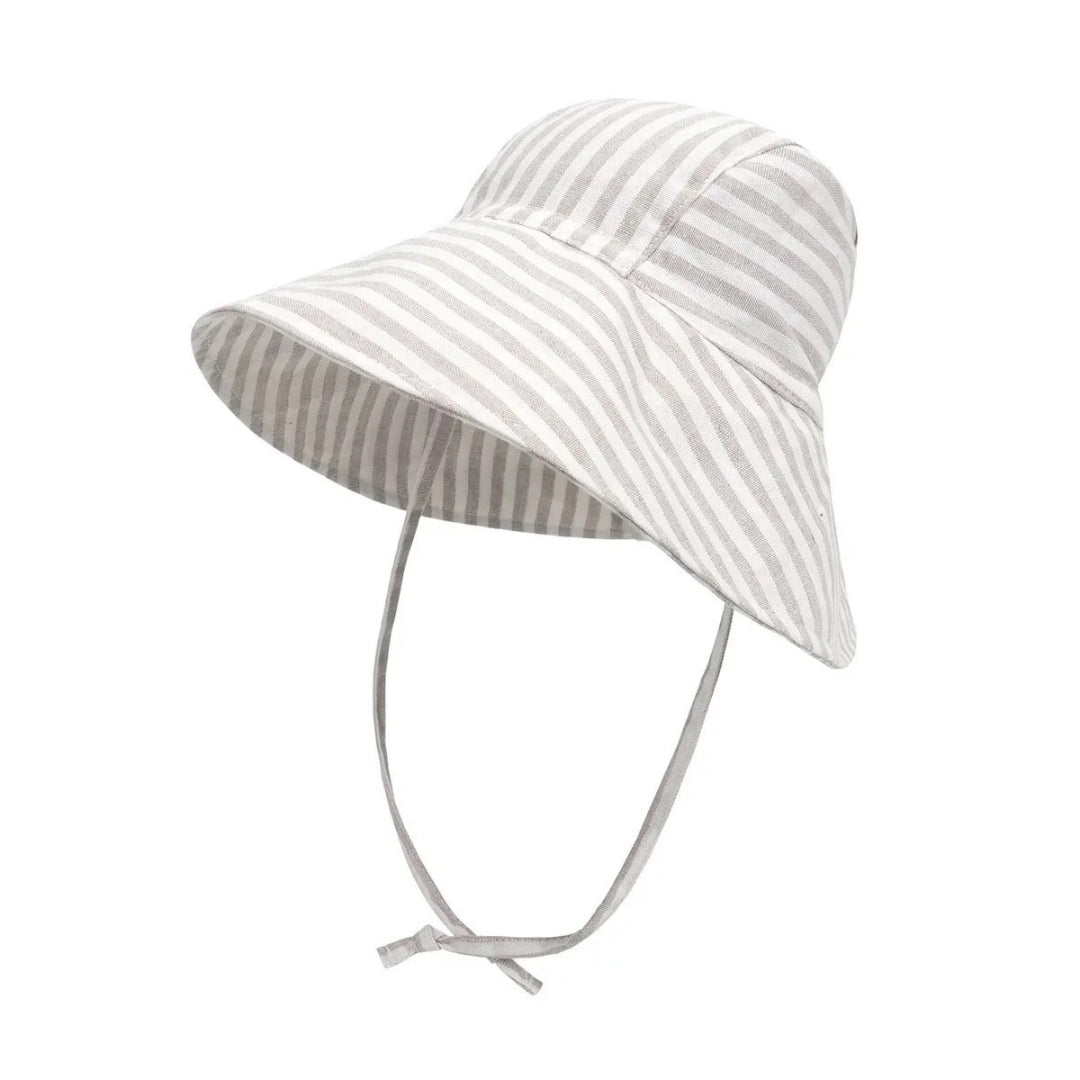 100% Cotton Hat - Beige Stripes