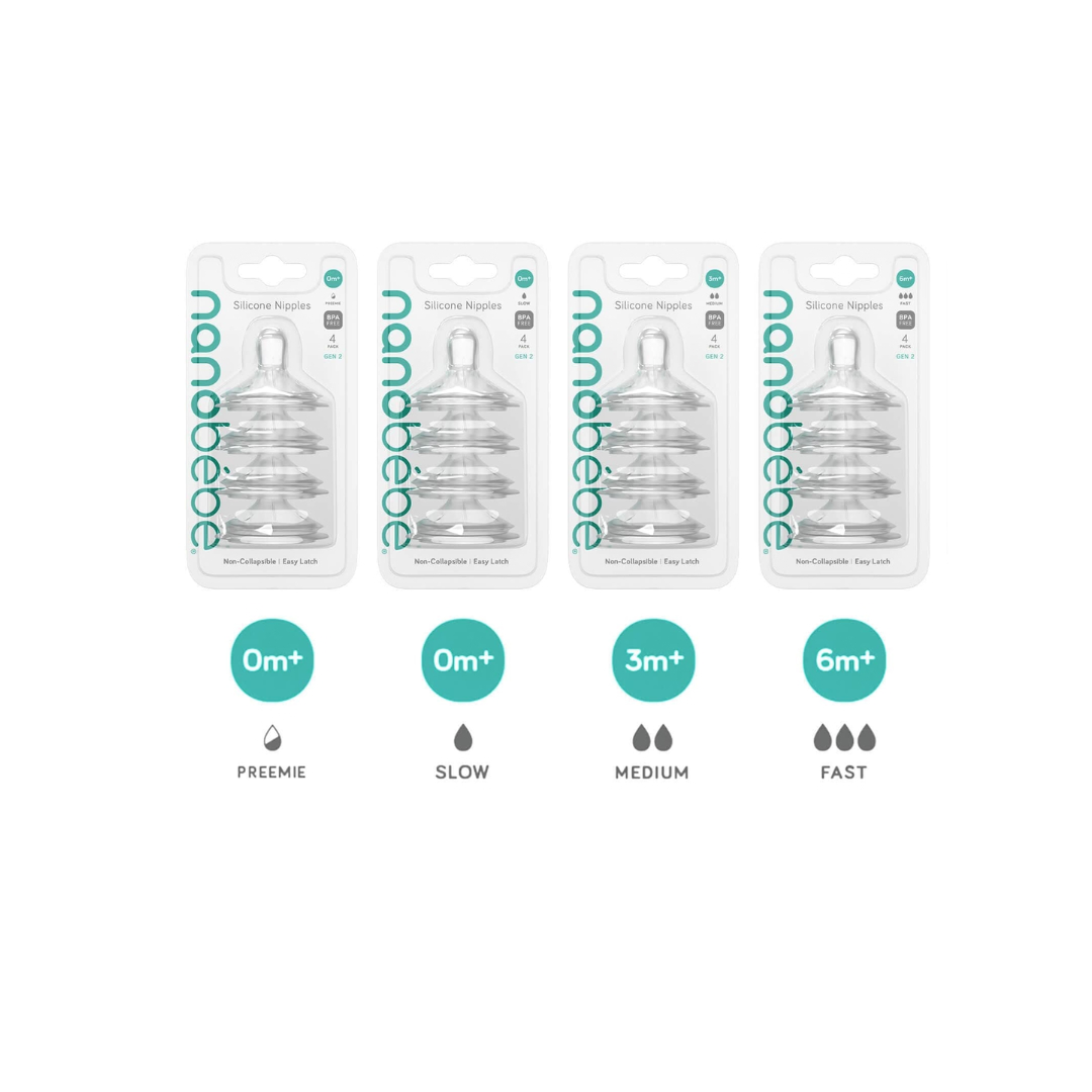 Pack 2 Tetinas de Silicona Anticólicos GEN 2 | Nanobebé