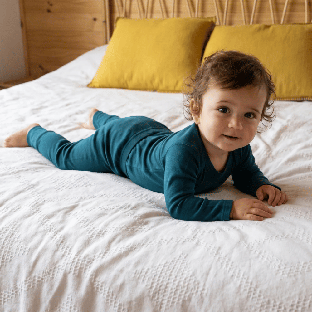Conjunto Pilucho y Patitas Mio - Azul Petróleo | Noble Merino