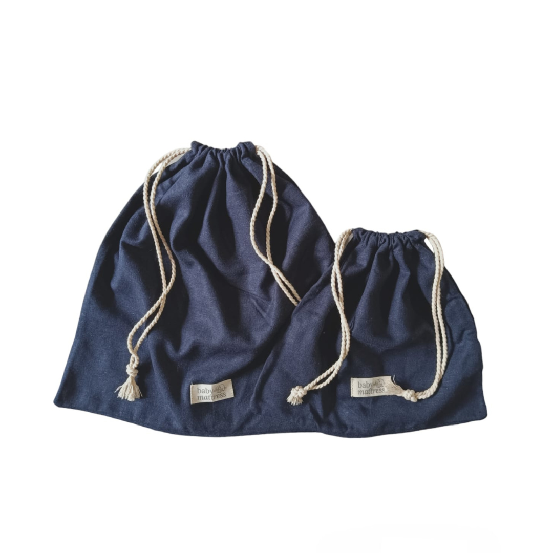 Bolsa Multifuncional de Lino - Azul Marino | Baby Mattress