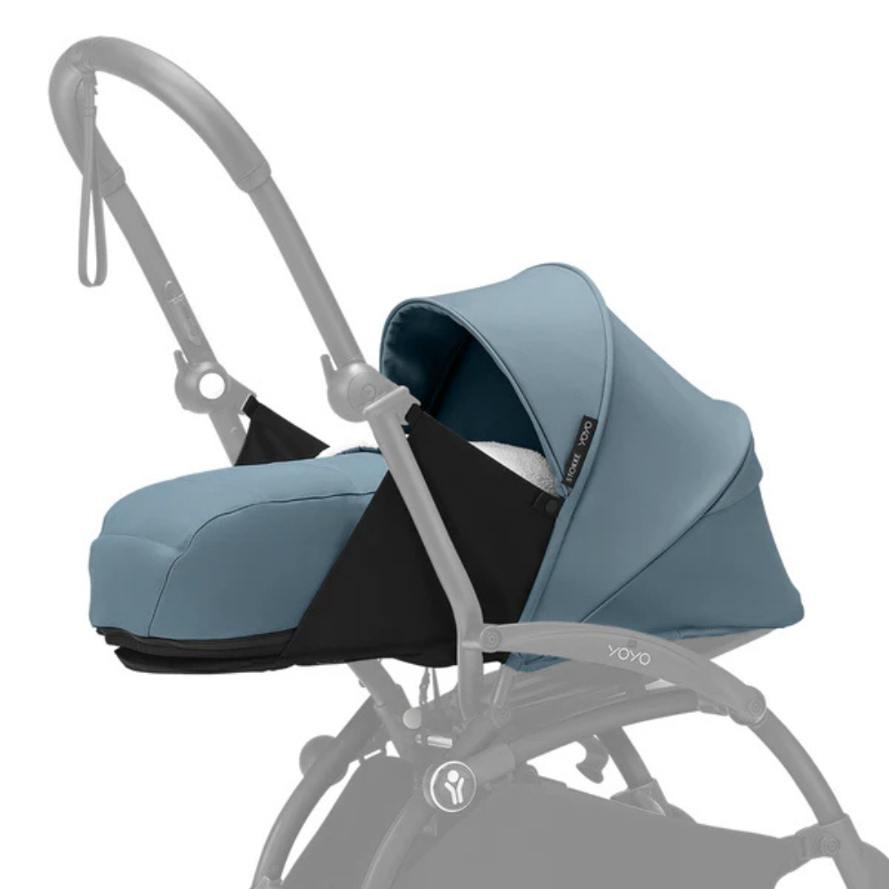 Coche Completo Stokke® YOYO³ – Chasis Negro + Asiento 6+ + Moisés - Aqua | YOYO by Stokke