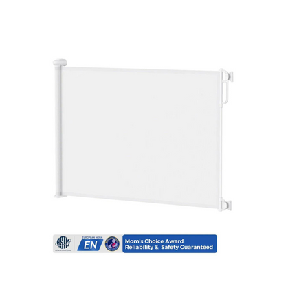 Puerta Retráctil de Seguridad para Bebés - Blanco | MomCozy
