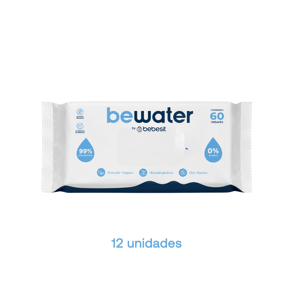 Toallitas Humedas Bewater Caja de 12 Paquetes de 60 Toallitas | Bebesit