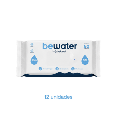 Toallitas Humedas Bewater Caja de 12 Paquetes de 60 Toallitas | Bebesit