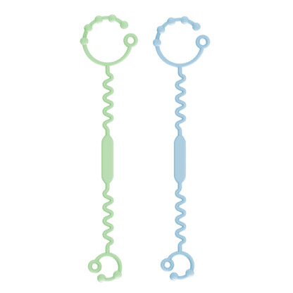 Correas de Silicona para Juguetes - 2 Unidades - Verde y Celeste | Mamás Mateas