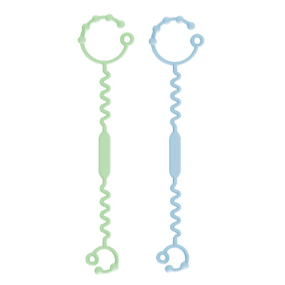 Correas de Silicona para Juguetes - 2 Unidades - Verde y Celeste | Mamás Mateas