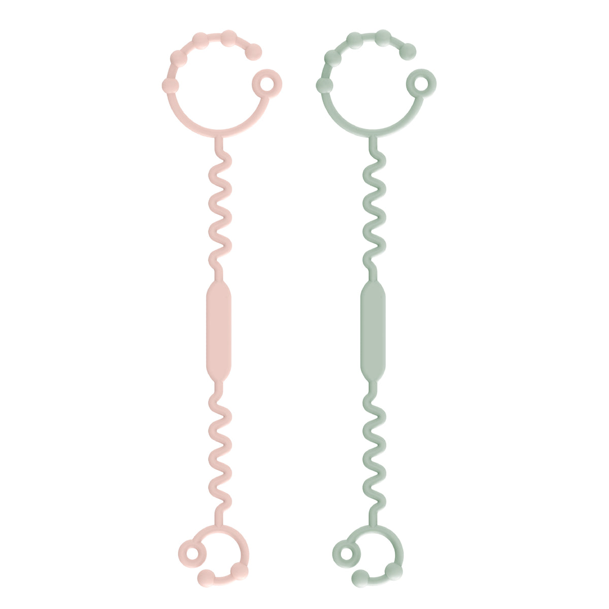 Correas de Silicona para Juguetes - 2 Unidades - Rosa y Gris | Mamás Mateas