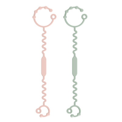 Correas de Silicona para Juguetes - 2 Unidades - Rosa y Gris | Mamás Mateas