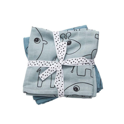 Set 2 Mantas Muselina - Azul | Done by deer