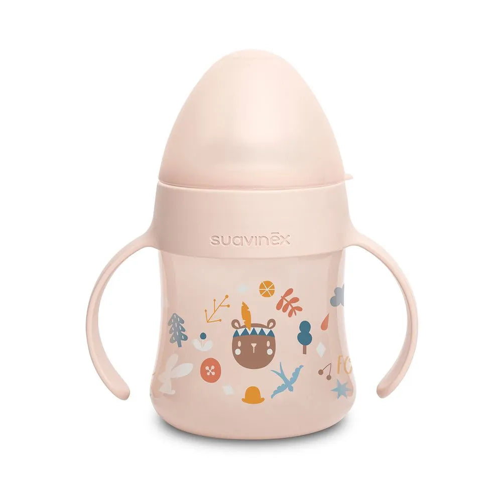 Vaso con Asas y Boquilla de Silicona - 150 ml - Rosa Prints | Suavinex