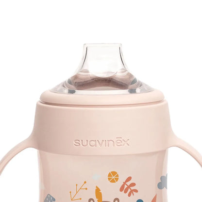 Vaso con Asas y Boquilla de Silicona - 150 ml - Rosa Prints | Suavinex